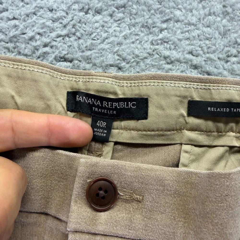Banana‎ Republic Traveler Pant Mens 40x31 Beige Chino Tapered Relaxed Stretch